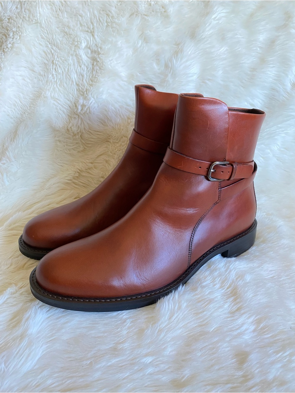 NIB! ECCO 249333 Sartorelle 25 Women's Boots In Cognac Leather Size 9-9.5/ EU40